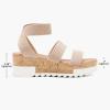 image:imageDREAM PAIRS Womens Open Toe Elastic Ankle Strap Casual Flatform Platform Wedges SandalsNude