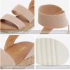 image:imageDREAM PAIRS Womens Open Toe Elastic Ankle Strap Casual Flatform Platform Wedges SandalsNude