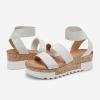 image:imageDREAM PAIRS Womens Open Toe Elastic Ankle Strap Casual Flatform Platform Wedges SandalsWhite
