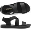 image:imageDREAM PAIRS Womens Open Toe Elastic Ankle Strap Flat Summer SandalsAll Blackelastic