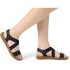 image:imageDREAM PAIRS Womens Open Toe Elastic Ankle Strap Flat Summer SandalsBlack