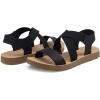 image:imageDREAM PAIRS Womens Open Toe Elastic Ankle Strap Flat Summer SandalsBlack