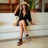 image:imageDREAM PAIRS Womens Open Toe Elastic Ankle Strap Flat Summer SandalsBlack1