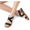 image:imageDREAM PAIRS Womens Open Toe Elastic Ankle Strap Flat Summer SandalsBlack1