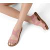 image:imageDREAM PAIRS Womens Open Toe Elastic Ankle Strap Flat Summer SandalsBlush