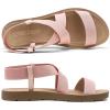 image:imageDREAM PAIRS Womens Open Toe Elastic Ankle Strap Flat Summer SandalsBlush