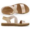 image:imageDREAM PAIRS Womens Open Toe Elastic Ankle Strap Flat Summer SandalsGold