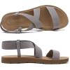 image:imageDREAM PAIRS Womens Open Toe Elastic Ankle Strap Flat Summer SandalsGrey