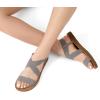 image:imageDREAM PAIRS Womens Open Toe Elastic Ankle Strap Flat Summer SandalsGrey