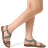 image:imageDREAM PAIRS Womens Open Toe Elastic Ankle Strap Flat Summer SandalsGrey