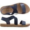 image:imageDREAM PAIRS Womens Open Toe Elastic Ankle Strap Flat Summer SandalsNavy