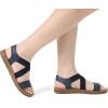 image:imageDREAM PAIRS Womens Open Toe Elastic Ankle Strap Flat Summer SandalsNavy