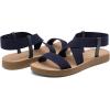 image:imageDREAM PAIRS Womens Open Toe Elastic Ankle Strap Flat Summer SandalsNavy1