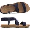 image:imageDREAM PAIRS Womens Open Toe Elastic Ankle Strap Flat Summer SandalsNavy1