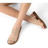 image:imageDREAM PAIRS Womens Open Toe Elastic Ankle Strap Flat Summer SandalsNude