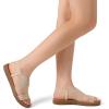 image:imageDREAM PAIRS Womens Open Toe Elastic Ankle Strap Flat Summer SandalsNude
