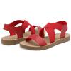image:imageDREAM PAIRS Womens Open Toe Elastic Ankle Strap Flat Summer SandalsRed