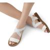 image:imageDREAM PAIRS Womens Open Toe Elastic Ankle Strap Flat Summer SandalsWhite