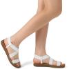 image:imageDREAM PAIRS Womens Open Toe Elastic Ankle Strap Flat Summer SandalsWhite1