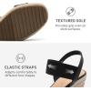 image:imageDREAM PAIRS Womens Open Toe Espadrilles Dressy Platform Sandals Slip on Elastic Ankle Strap Wedges SandalsBlack