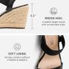 image:imageDREAM PAIRS Womens Open Toe Espadrilles Dressy Platform Sandals Slip on Elastic Ankle Strap Wedges SandalsBlackpu