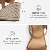 image:imageDREAM PAIRS Womens Open Toe Espadrilles Dressy Platform Sandals Slip on Elastic Ankle Strap Wedges SandalsCamel