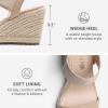 image:imageDREAM PAIRS Womens Open Toe Espadrilles Dressy Platform Sandals Slip on Elastic Ankle Strap Wedges SandalsNudepu