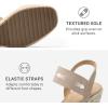 image:imageDREAM PAIRS Womens Open Toe Espadrilles Dressy Platform Sandals Slip on Elastic Ankle Strap Wedges SandalsNudepu
