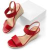 image:imageDREAM PAIRS Womens Open Toe Espadrilles Dressy Platform Sandals Slip on Elastic Ankle Strap Wedges SandalsRed