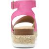 image:imageDREAM PAIRS Womens Platform Espadrilles Casual Ankle Strap Wide Wedge Sandals Comfortable Dressy Summer ShoesHot Pink
