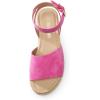 image:imageDREAM PAIRS Womens Platform Espadrilles Casual Ankle Strap Wide Wedge Sandals Comfortable Dressy Summer ShoesHot Pink