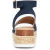 image:imageDREAM PAIRS Womens Platform Espadrilles Casual Ankle Strap Wide Wedge Sandals Comfortable Dressy Summer ShoesNavysuede