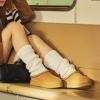 image:imageDREAM PAIRS Womens Platform Slippers Genuine Suede Slipon Warm FuzzyEasy Autumn Winter Fluffy Comfy Furry Shoes for Outdoor IndoorChestnut