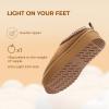 image:imageDREAM PAIRS Womens Platform Slippers Genuine Suede Slipon Warm FuzzyEasy Autumn Winter Fluffy Comfy Furry Shoes for Outdoor IndoorChestnut
