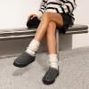 image:imageDREAM PAIRS Womens Platform Slippers Genuine Suede Slipon Warm FuzzyEasy Autumn Winter Fluffy Comfy Furry Shoes for Outdoor IndoorGrey