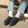 image:imageDREAM PAIRS Womens Platform Slippers Genuine Suede Slipon Warm FuzzyEasy Autumn Winter Fluffy Comfy Furry Shoes for Outdoor IndoorGrey