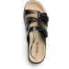 image:imageDREAM PAIRS Womens Slides Arch Support Slip on Flat Sandals Plantar Fasciitis Soft Cushion Slippers With Adjustable StrapsBlack