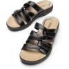 image:imageDREAM PAIRS Womens Slides Arch Support Slip on Flat Sandals Plantar Fasciitis Soft Cushion Slippers With Adjustable StrapsBlack