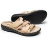 image:imageDREAM PAIRS Womens Slides Arch Support Slip on Flat Sandals Plantar Fasciitis Soft Cushion Slippers With Adjustable StrapsNude