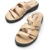 image:imageDREAM PAIRS Womens Slides Arch Support Slip on Flat Sandals Plantar Fasciitis Soft Cushion Slippers With Adjustable StrapsNude