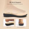 image:imageDREAM PAIRS Womens Slides Arch Support Slip on Flat Sandals Plantar Fasciitis Soft Cushion Slippers With Adjustable StrapsNude