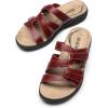 image:imageDREAM PAIRS Womens Slides Arch Support Slip on Flat Sandals Plantar Fasciitis Soft Cushion Slippers With Adjustable StrapsRedpu