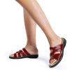 image:imageDREAM PAIRS Womens Slides Arch Support Slip on Flat Sandals Plantar Fasciitis Soft Cushion Slippers With Adjustable StrapsRedpu