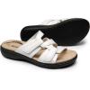 image:imageDREAM PAIRS Womens Slides Arch Support Slip on Flat Sandals Plantar Fasciitis Soft Cushion Slippers With Adjustable StrapsWhite