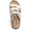 image:imageDREAM PAIRS Womens Slides Arch Support Slip on Flat Sandals Plantar Fasciitis Soft Cushion Slippers With Adjustable StrapsWhite