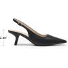 image:imageDREAM PAIRS Womens Slingback Kitten Heels  236 Inch Low Heel Pointed Toe Pumps Comfortable Closed Toe Dress Shoes for Office Work Classic Holiday HeelsBlackpu