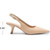 image:imageDREAM PAIRS Womens Slingback Kitten Heels  236 Inch Low Heel Pointed Toe Pumps Comfortable Closed Toe Dress Shoes for Office Work Classic Holiday HeelsNude