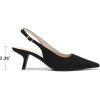 image:imageDREAM PAIRS Womens Slingback Kitten Heels  236 Inch Low Heel Pointed Toe Pumps Comfortable Closed Toe Dress Shoes for Office Work Classic Holiday HeelsBlacknubuck