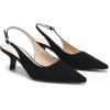 image:imageDREAM PAIRS Womens Slingback Kitten Heels  236 Inch Low Heel Pointed Toe Pumps Comfortable Closed Toe Dress Shoes for Office Work Classic Holiday HeelsBlacknubuck