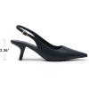 image:imageDREAM PAIRS Womens Slingback Kitten Heels  236 Inch Low Heel Pointed Toe Pumps Comfortable Closed Toe Dress Shoes for Office Work Classic Holiday HeelsNavy
